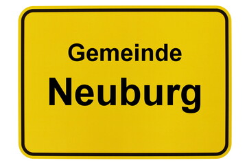 Illustration eines Ortsschildes der Gemeinde Neuburg in Mecklenburg-Vorpommern