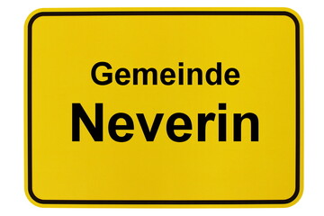 Illustration eines Ortsschildes der Gemeinde Neverin in Mecklenburg-Vorpommern