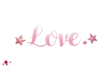 Obraz premium Flower petal hearts with love you message