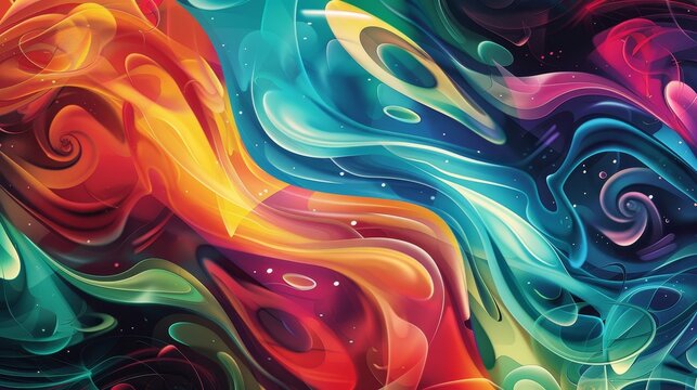 A vibrant background of swirling colors and shapes  AI generated illustration
