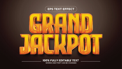 Fototapeta na wymiar Casino Royal Editable Text Effect Gold Jackpot Luxury Text Style, Poker Casino Editable Text Effect Gold Jackpot Luxury Text Style
