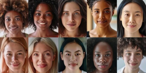 Obraz premium A group of women with different hair colors