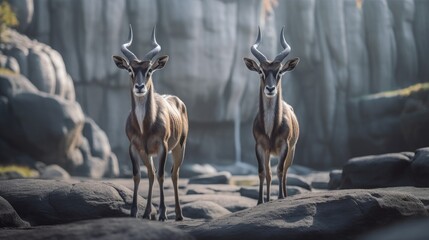 antelope in the zoo - obrazy, fototapety, plakaty
