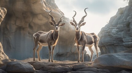 antelope in the wild - obrazy, fototapety, plakaty