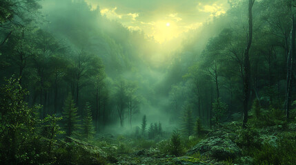 A hidden valley within the forest where time is suspended