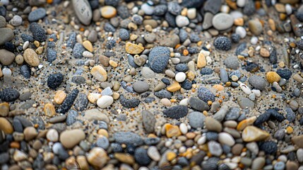 Macro View of Textured Sand Particles Forming a Natural Landscape