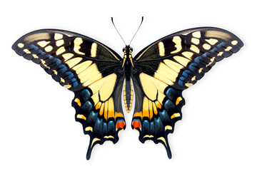 Fototapeta premium Beautiful Swallowtail butterfly isolated on a white background with clipping path