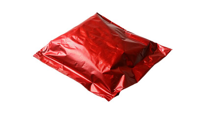 Red empty foil isolated on transparent background