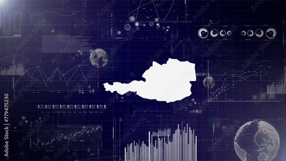Aufkleber austria country corporate background with abstract elements of data analysis charts i showcasing dat
