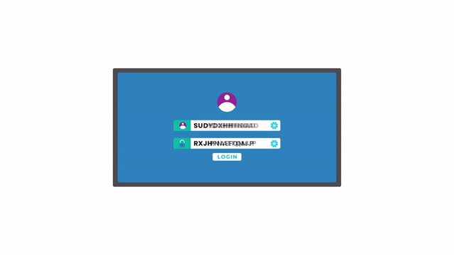 Login page animation with random username and password