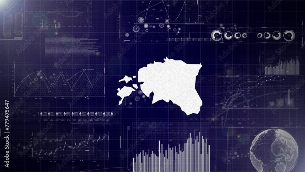 Poster estonia country corporate background with abstract elements of data analysis charts i showcasing dat