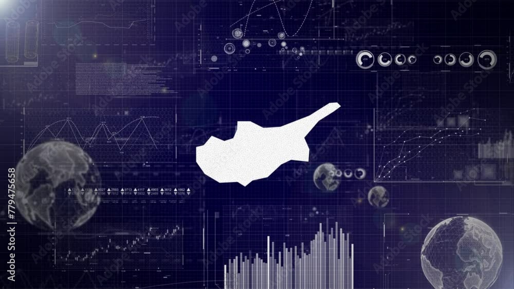 Poster cyprus country corporate background with abstract elements of data analysis charts i showcasing data
