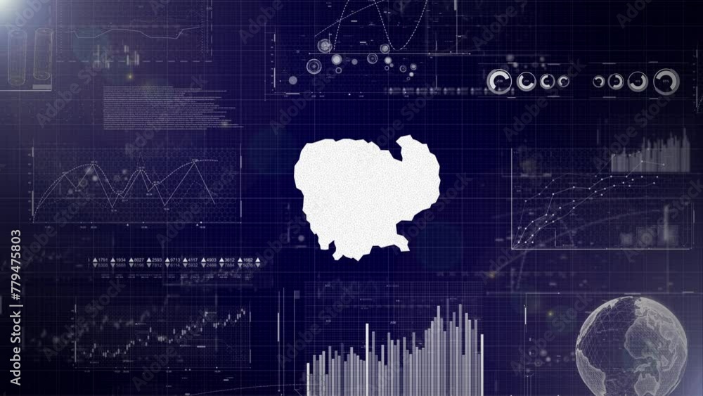 Poster cambodia country corporate background with abstract elements of data analysis charts i showcasing da