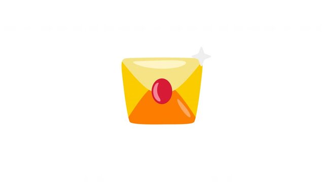 notification mail animation with looping , 4k resolution, and Alpha Channel