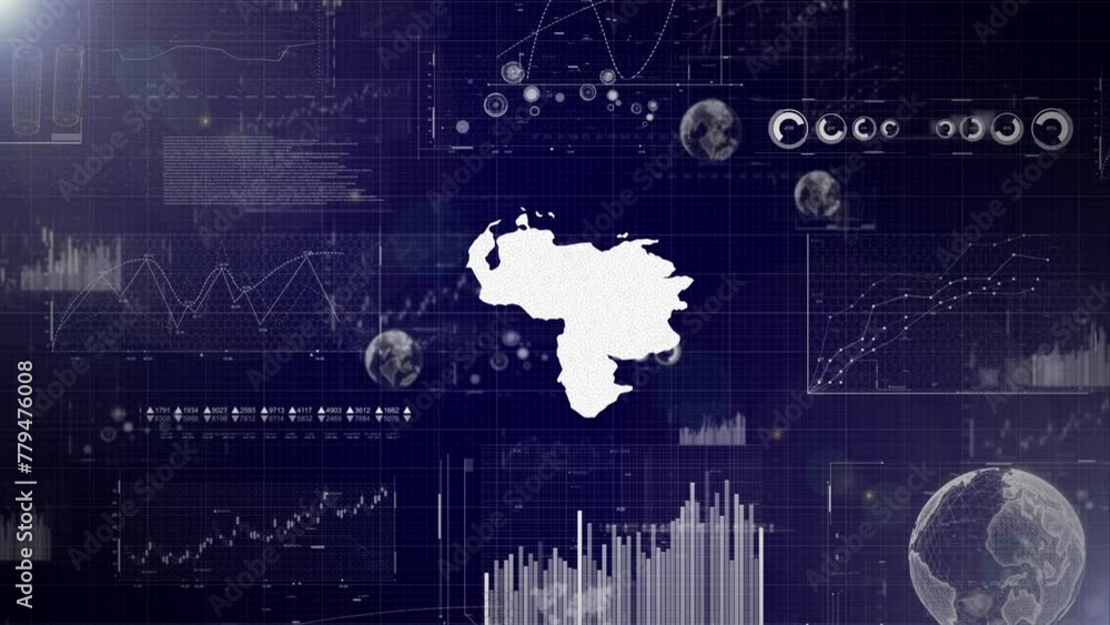 Aufkleber venezuela country corporate background with abstract elements of data analysis charts i showcasing d