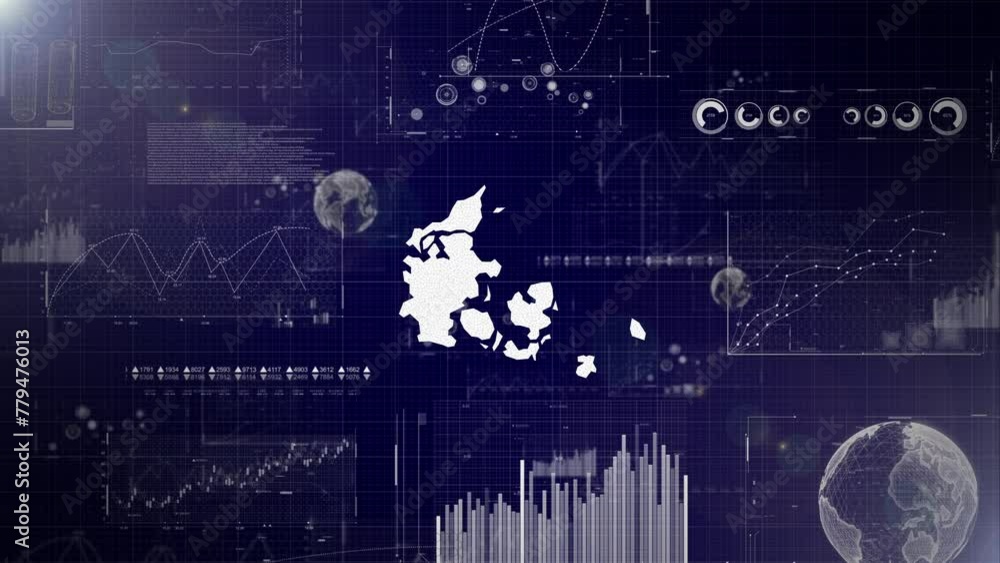 Poster denmark country corporate background with abstract elements of data analysis charts i showcasing dat