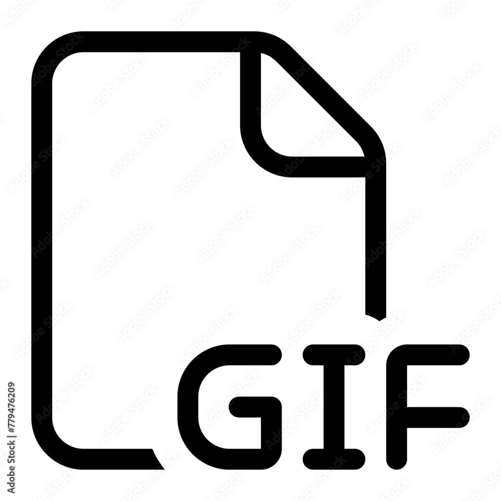 Poster gif file format icon in outline style. simple file extension vector illustration — pixel-perfect ico