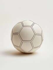 Minimalist Soccer Ball on Neutral Background.
