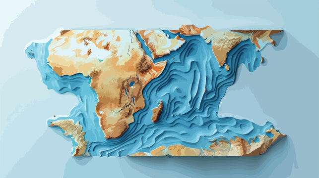 Angola Map Shaded relief Color Height map on the sea