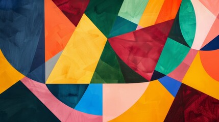 Abstract geometric shapes in a vibrant color palette  AI generated illustration