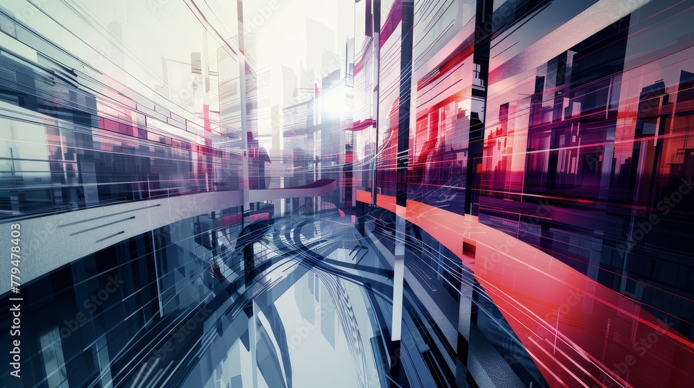 Poster abstract shapes and patterns in a futuristic cityscape ai generated illustration