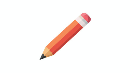 Pencil icon flat vector isolated on white background
