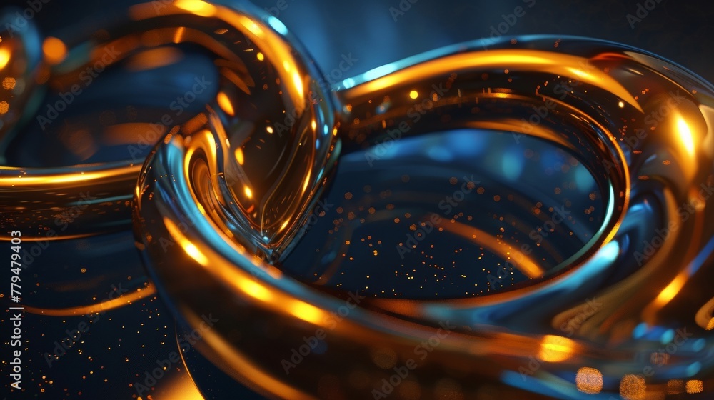 Poster an abstract concept of infinity depicted as an endless loop of twisting shapes ai generated illustra
