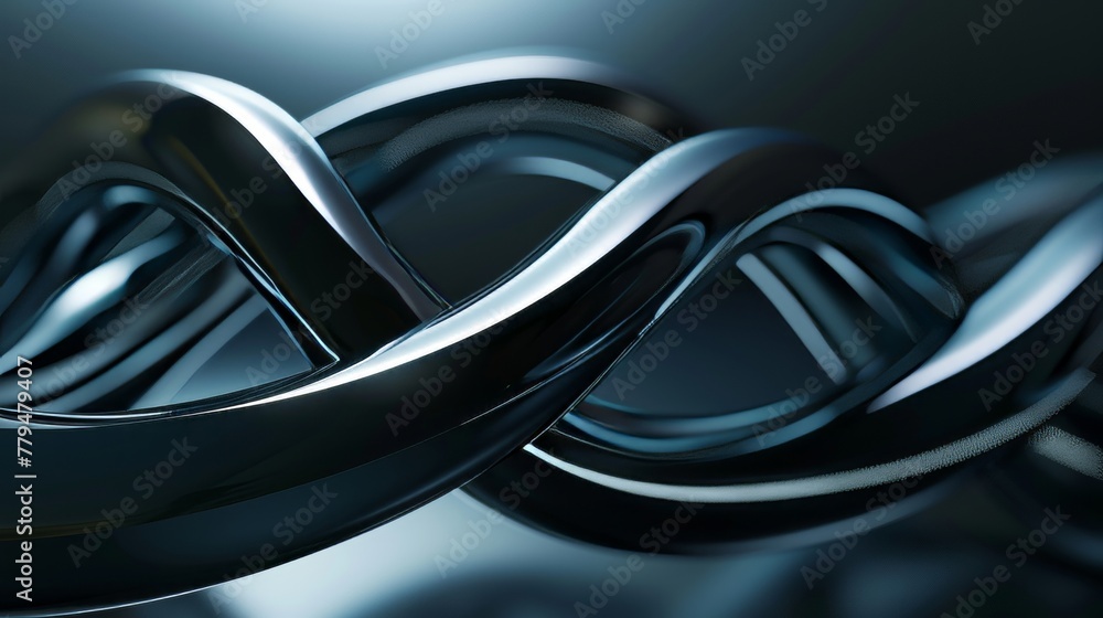 Poster an abstract concept of infinity depicted as an endless loop of twisting shapes ai generated illustra