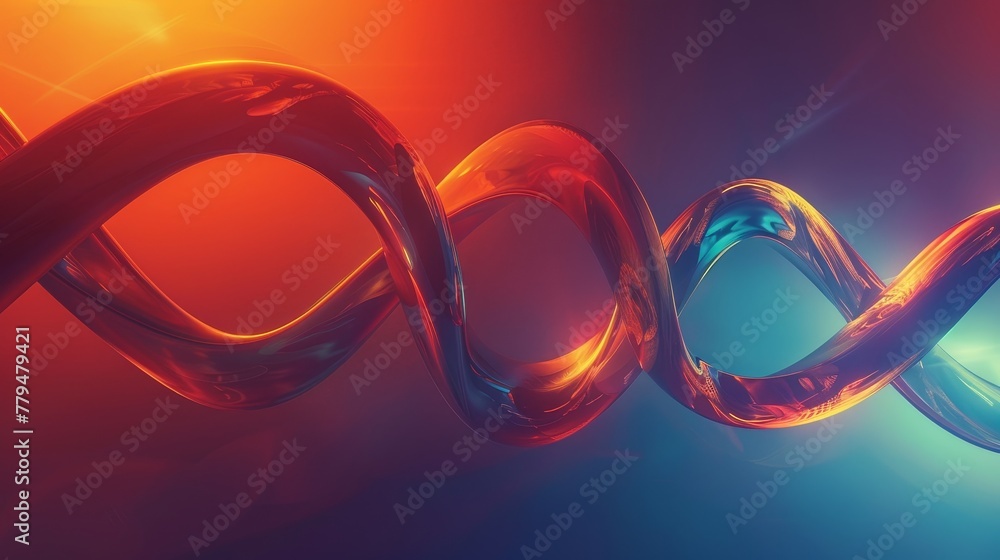 Poster an abstract concept of infinity depicted as an endless loop of twisting shapes ai generated illustra