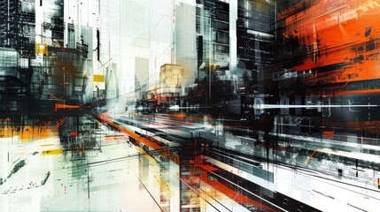 Fototapeta na wymiar An abstract interpretation of a futuristic cityscape AI generated illustration