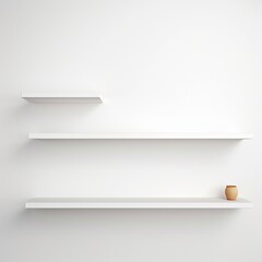 Floating shelves isolated on white backgroundrealistic, business, seriously, mood and tone - obrazy, fototapety, plakaty