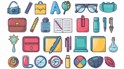 School supplies icon design vector illustration flat