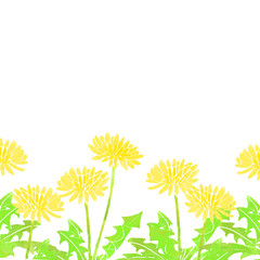 水彩風　たんぽぽの背景イラスト