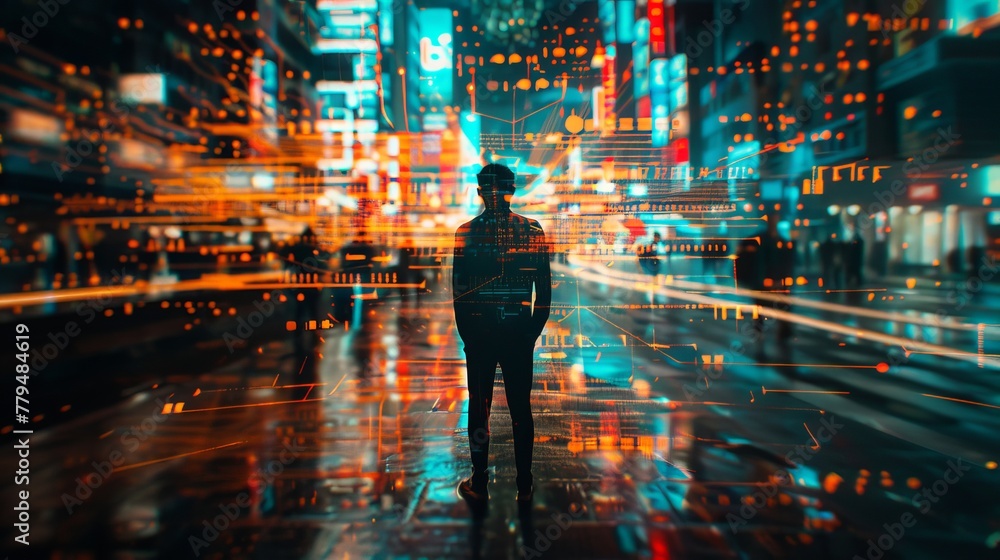 Poster blurring the lines between reality and simulation ai generated illustration