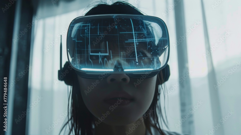 Poster blurring the lines between reality and virtuality ai generated illustration