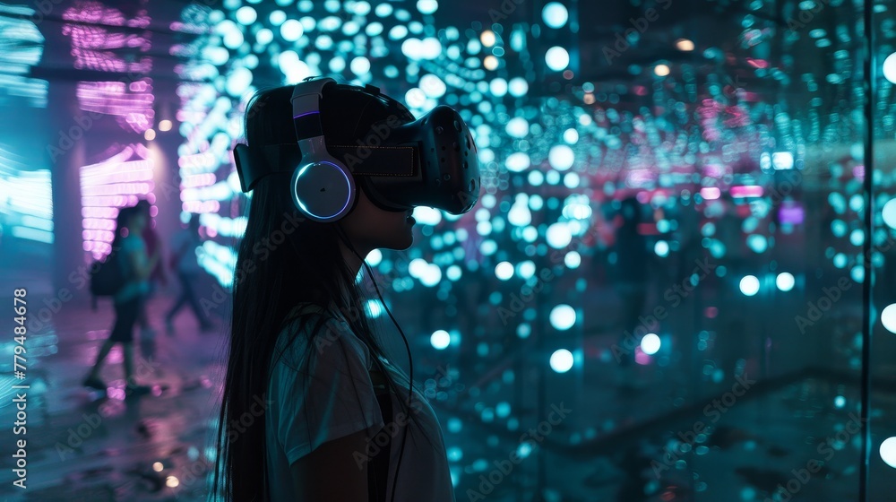 Poster blurring the lines between reality and virtuality ai generated illustration