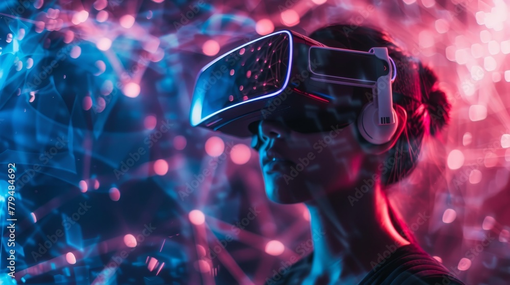 Aufkleber blurring the lines between reality and virtuality ai generated illustration