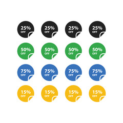 sales tags icons design colorful