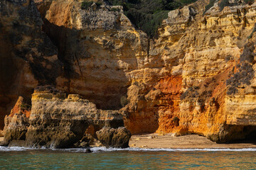 Secluded Hidden Beach In Algarve, Portugal - 779485417