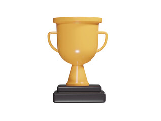 Trophy icon 3d render illustration