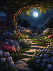 Moon garden magical digital illustrator 
