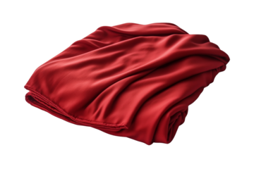 Red Blanket on White Background. On a White or Clear Surface PNG Transparent Background.