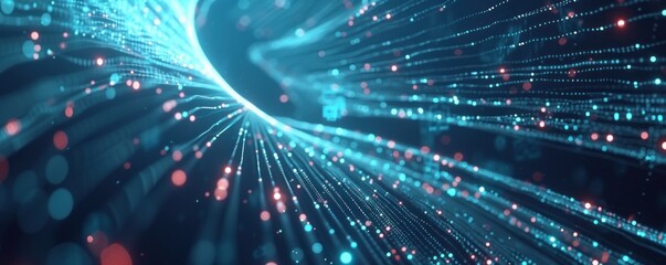 Fototapeta premium Abstract colorful digital Visualization background. wide banner.