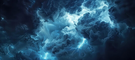 lightning in dark clouds