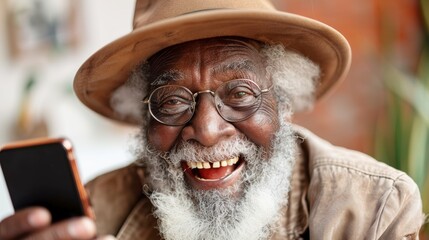 Happy senior man enjoy technology laptop computer learning connecting wireless communication with family watching news and movies sitting in workplace or home, elderly pension retirement lifestyle