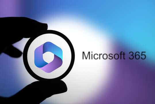 Dhaka, Bangladesh- 08 Apr 2024: Microsoft 365 logo is displayed on smartphone.