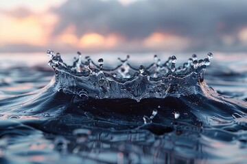 Water splash droplet crown style professional photography