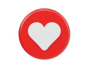 Heart icon 3d render illustration 