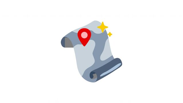 treasure maps animation with looping , 4k resolution, and Alpha Channel