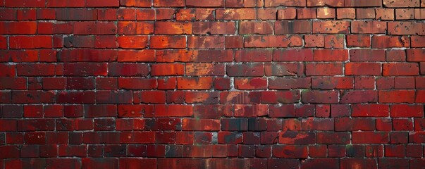 red and black brick wall showcases a strong texture and color contrast, embodying urban edginess